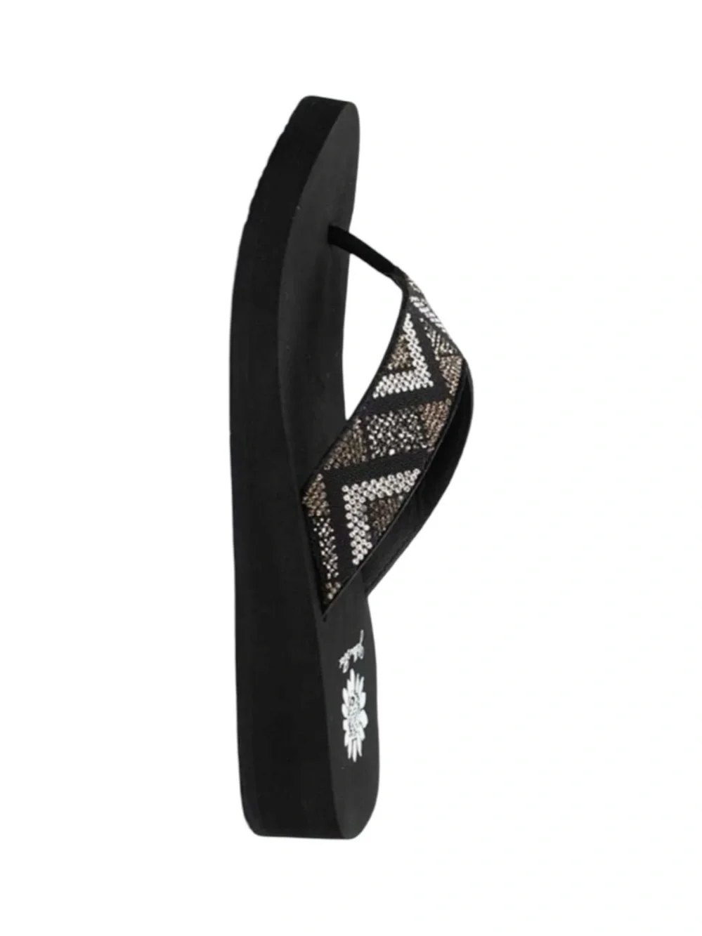 YELLOW BOX JALETTY BLACK FLIP FLOP MEDIUM WIDTH NEW IN BOX - Picture 3 of 3